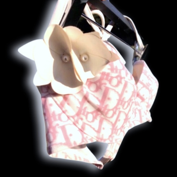 Christian Dior By John Galliano Girly Pink Monogram Trotter Logo Bikini Bra - Picture 11 of 16